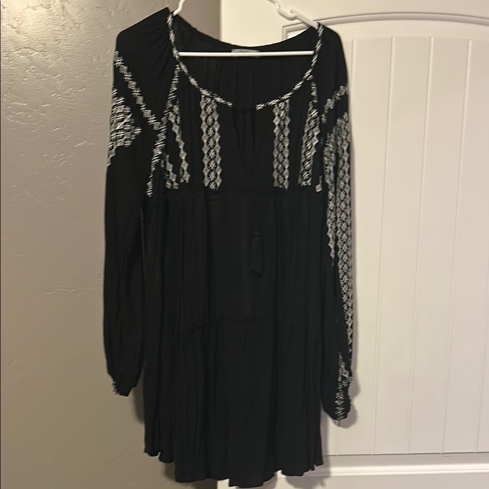 Wishlist Black Long Sleeve Bishop Sleeve Sundress